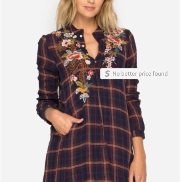 Johnny Was Margot Dress with Pink Floral Embroidery - Picture 5 of 13